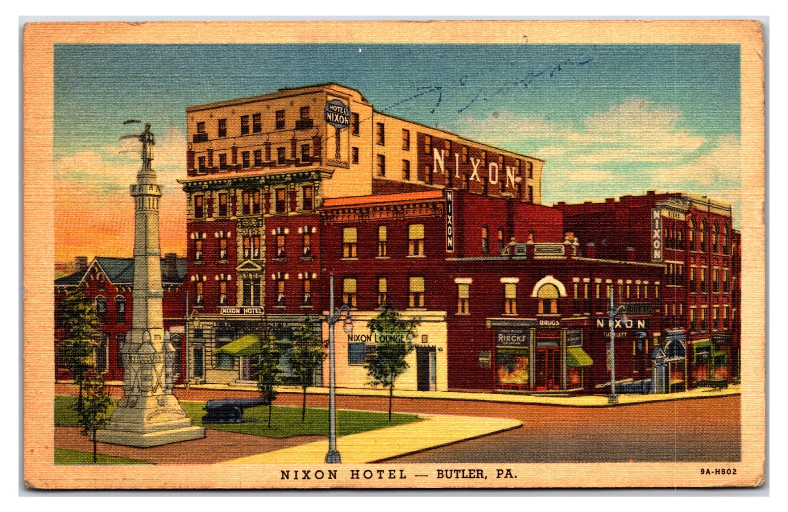 Vintage 1930s – Nixon Hotel – Butler, Pennsylvania Postcard (Posted 1949)