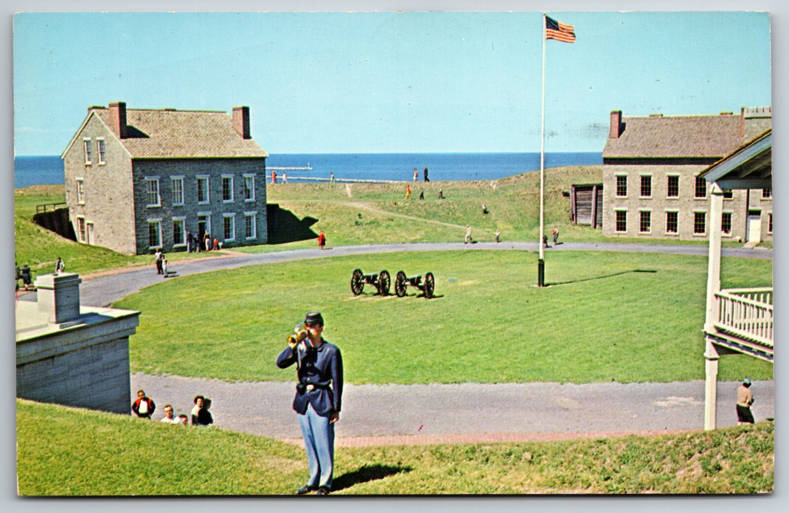 Buildings Parade Grounds Fort Ontario Oswego New York Bugler 1964 Postcard