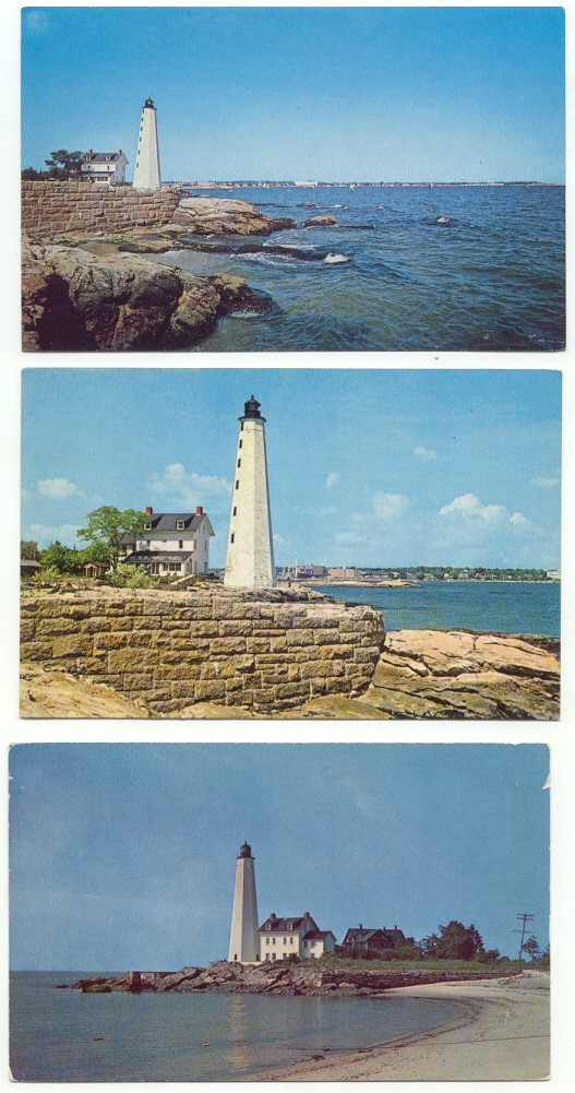 New London CT Lighthouse Lot of 3 Vintage Postcards Connecticut