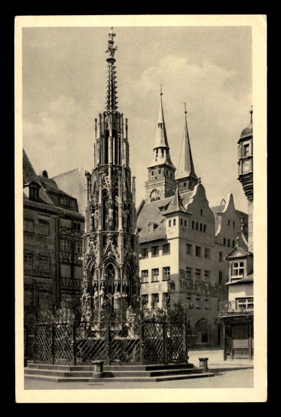 Antique Postcard NURNBERG Schoner Brunnen Nuremberg Germany Fountain