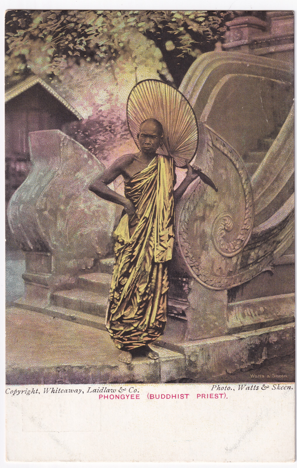 SOUTHEAST ASIA BUDDHIST PRIEST UNDIVIDED BACK POSTCARD PUBLISHED ca 1905