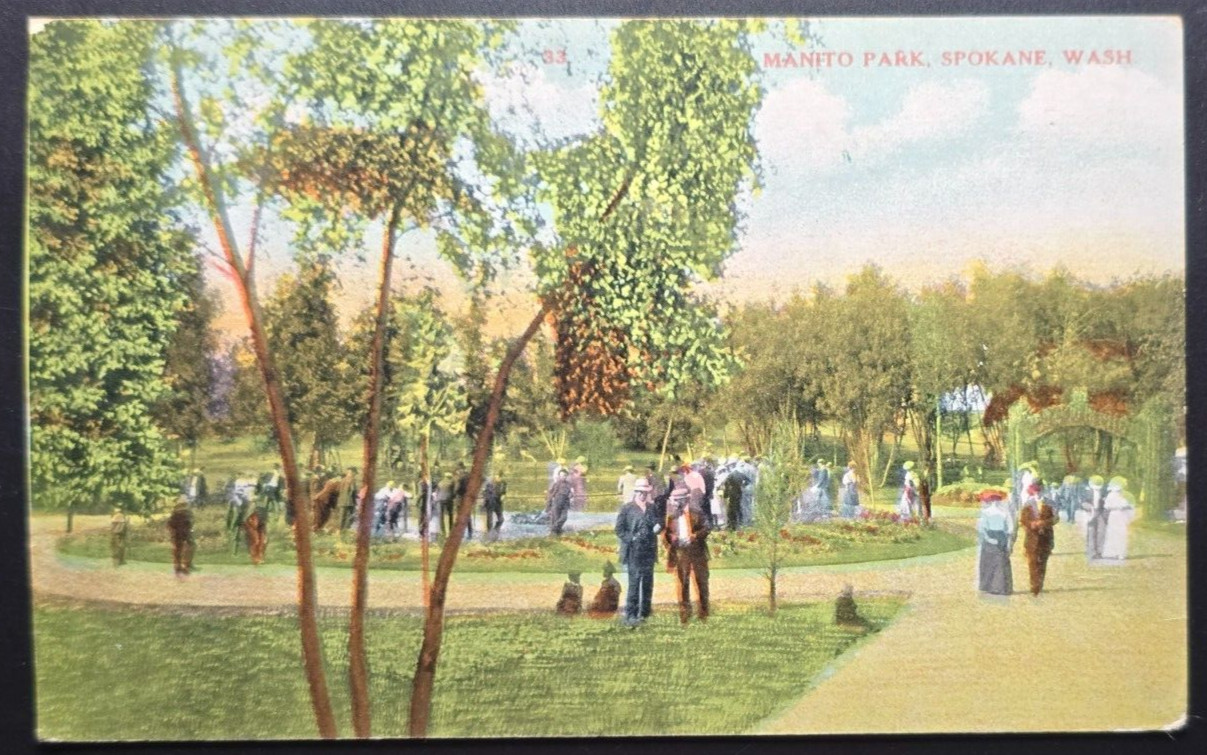 Vintage 1910s Manito Park Spokane Washington Postcard by Spokane Post Card Co.