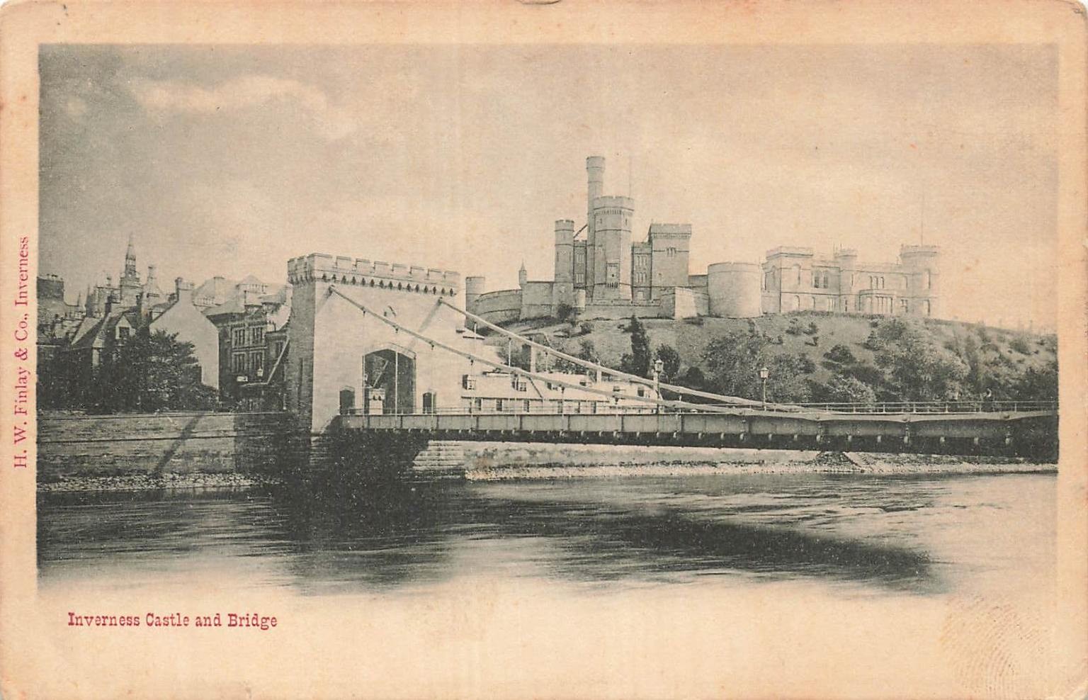 Inverness Castle & Bridge Scotland Vintage Postcard H. W. Finlay Early 1900s