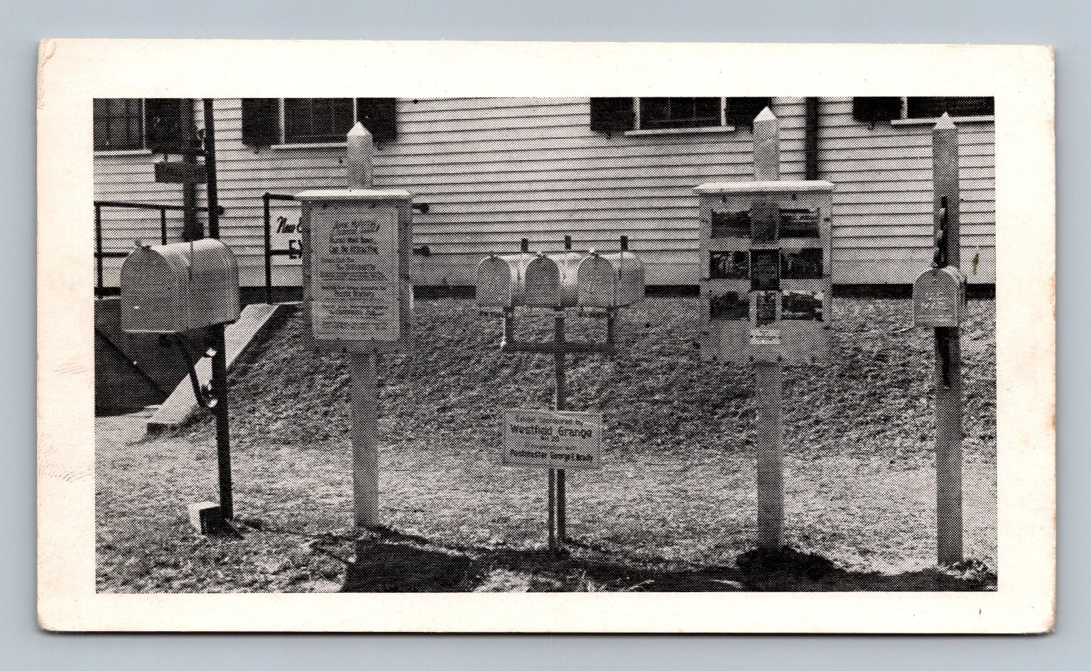 Westfield Grange Hampden County MA Rural Mailboxes Vintage Postcard
