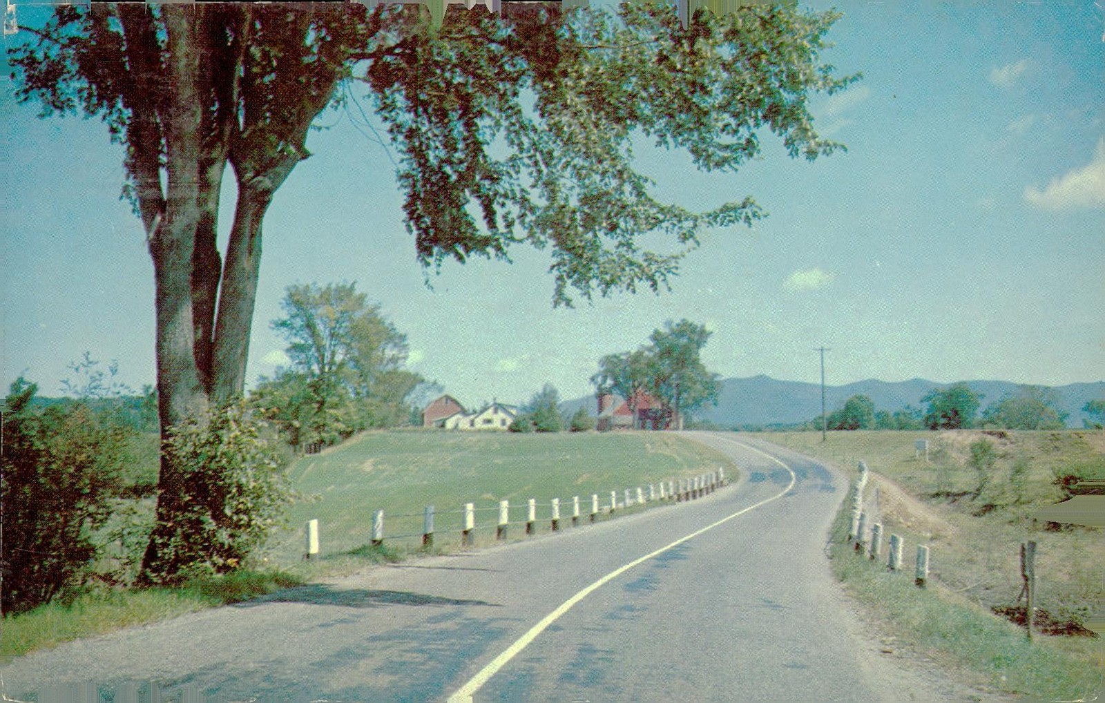 Winding Country Road and Hills, c1950, Ashfield, Massachusetts, Cities & Towns