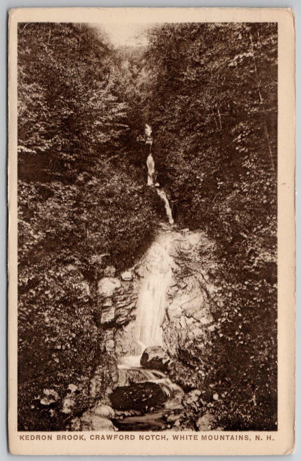 Kedron Brook Crawford Notch White Mountains NH Postcard 1956 Chisholm Bros