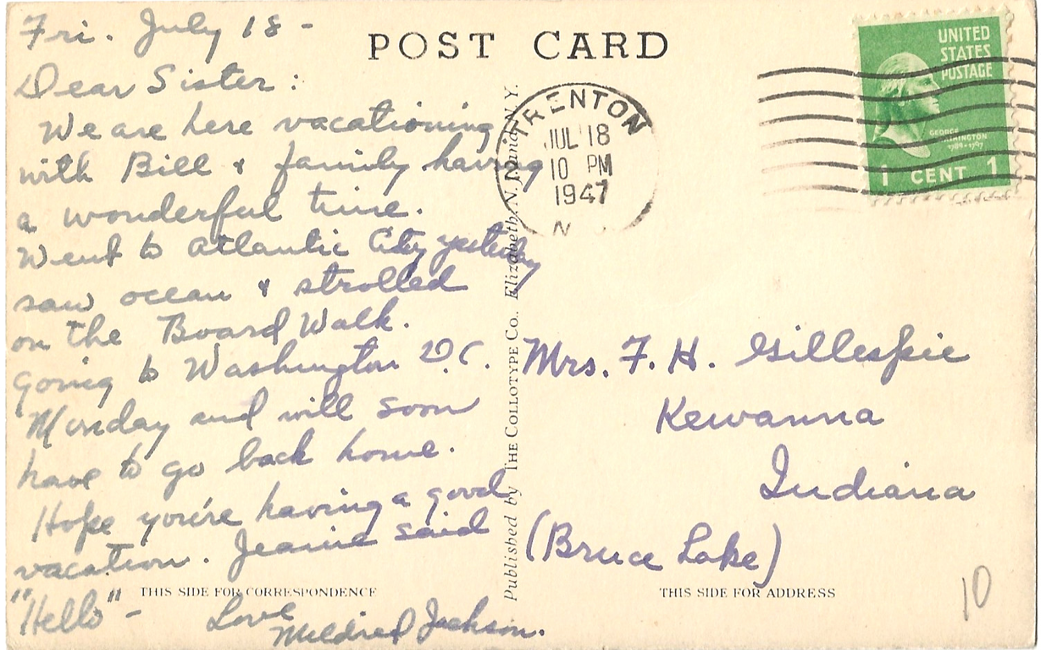 Pig’N Whistle Inn Browns Mills NJ Postcard B&W Photo Div Back 1947 U