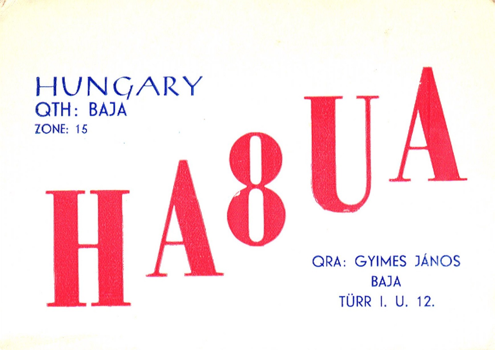 Central Radio Club Budapest Hungary HA8UA QSL Radio Postcard