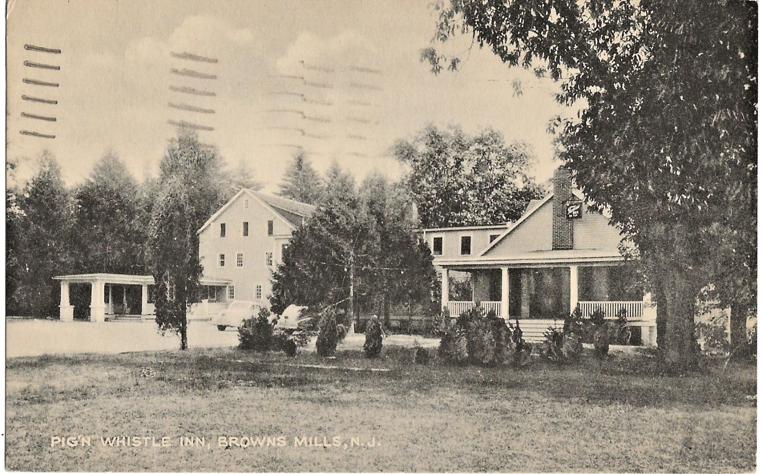 Pig’N Whistle Inn Browns Mills NJ Postcard B&W Photo Div Back 1947 U