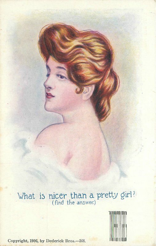 Artist impression Puzzle two pretty girls undivided C-1906 Postcard 21-6758