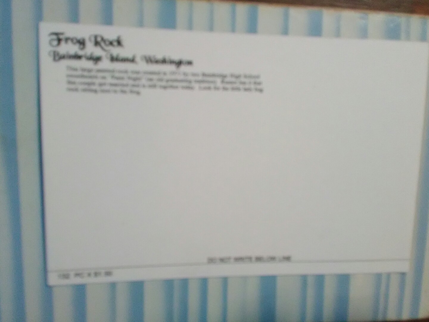 BAINBRIDGE ISLAND GUIDE 2018 ALONG WITH FROG ROCK POST CARD BAINBRIDGE ISLAND WA