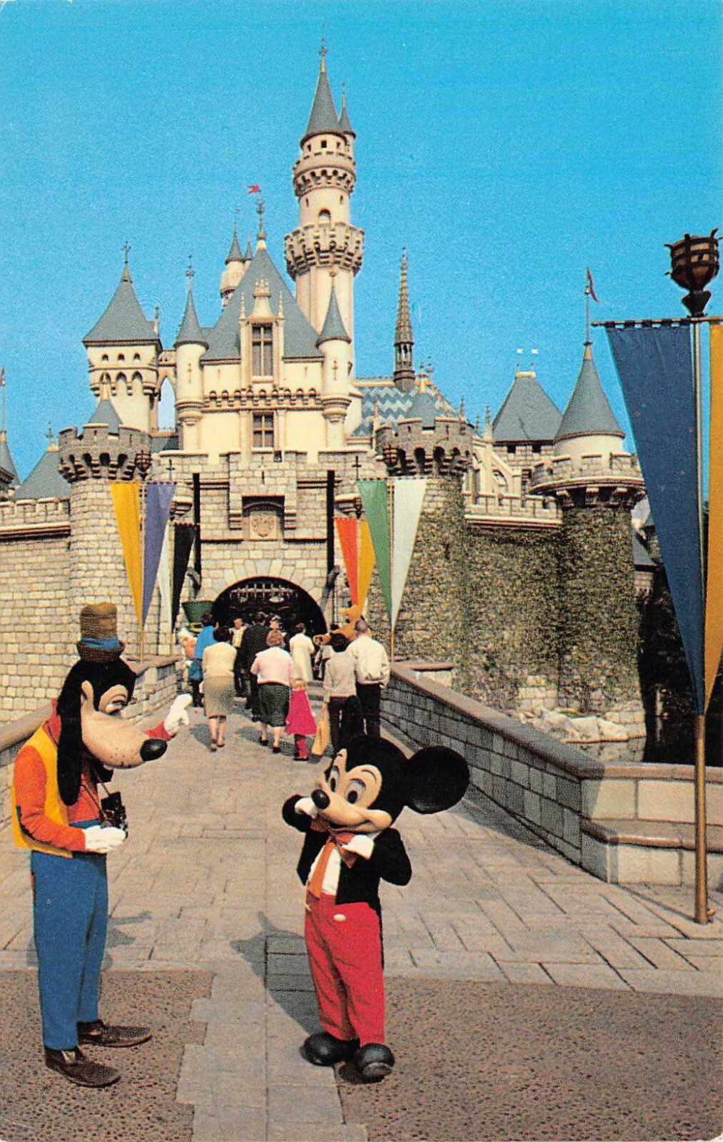 Disney Magic Kingdom Fantasyland Sleeping Beauty Castle Mickey Vtg Postcard C44