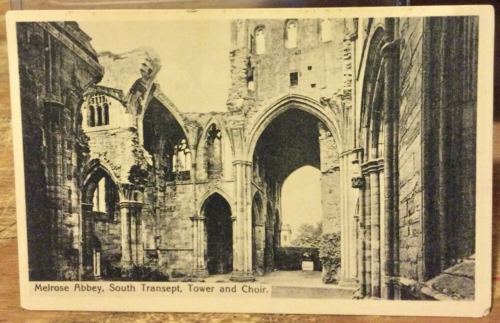 Vtg Scotland Postcard MELROSE ABBEY South Transept Scottish Borders J Clapperton