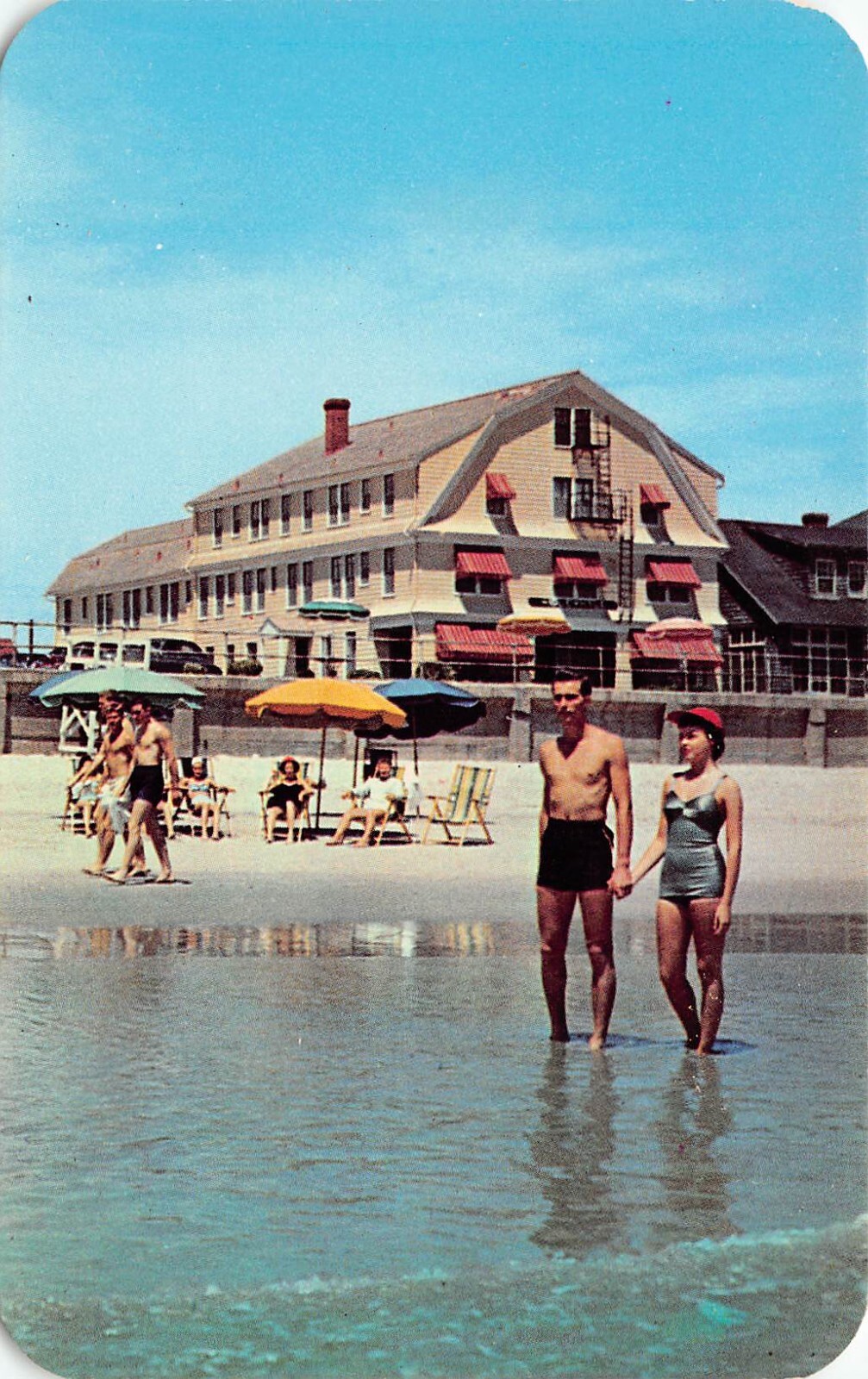Virginia Beach The Idlewhyle Seaside Hotel Motel Bathing Beauty Vtg Postcard D26