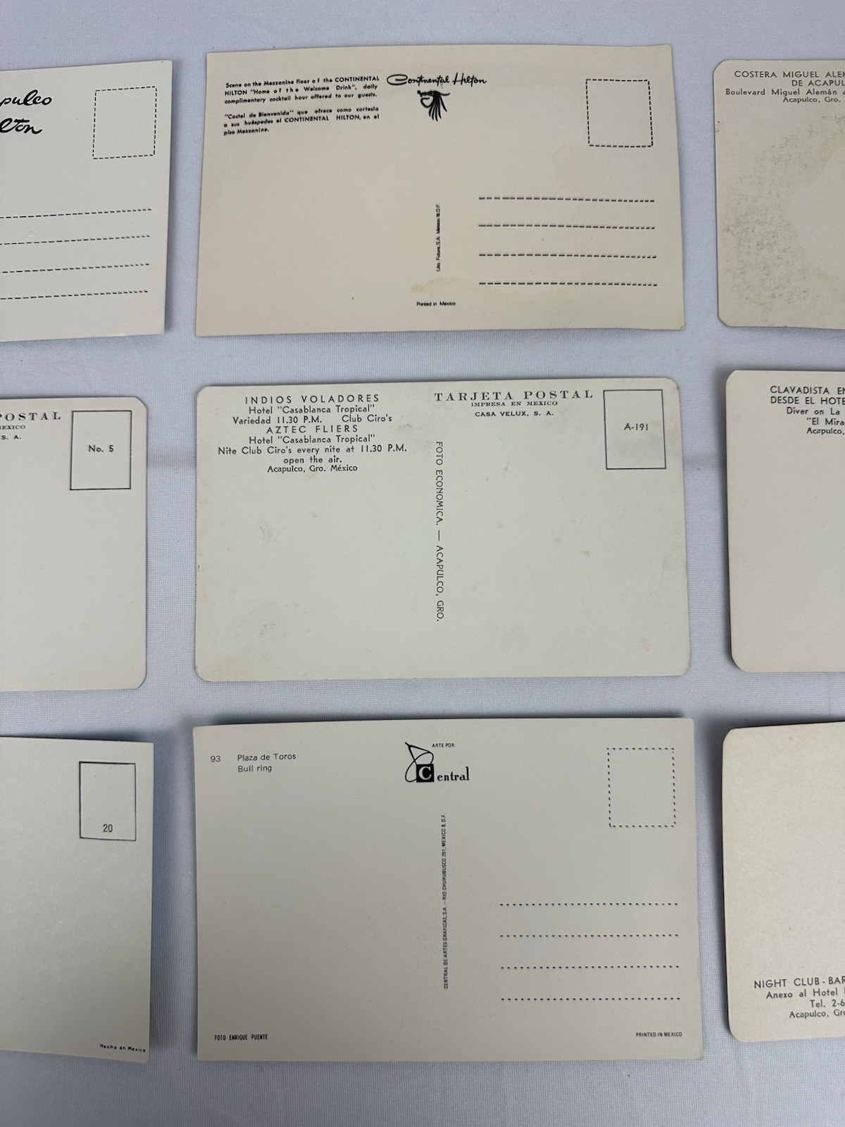 Lot Of 9 Vintage Postcards From Mexico Unposted