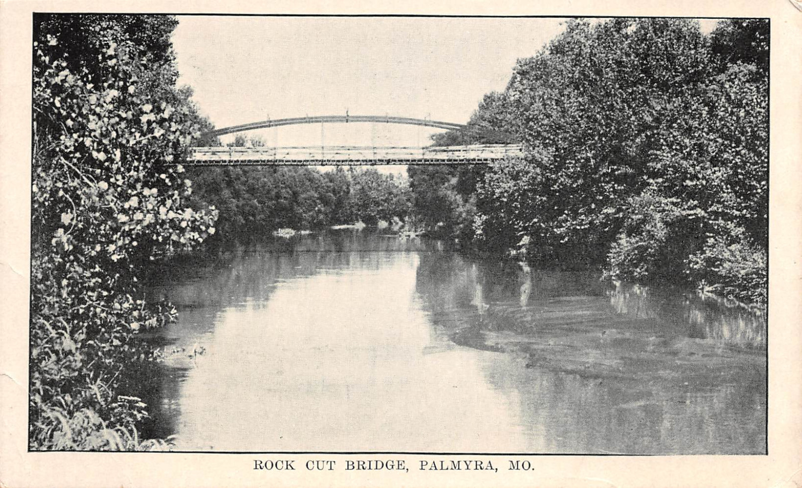UPICK POSTCARD Rock Cut Out Bridge PALMYRA Missouri c1910 Unposted