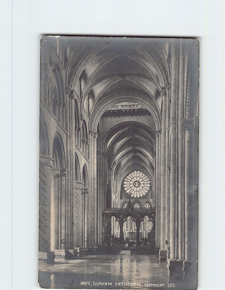 Postcard Nave Durham Cathedral England United Kingdom
