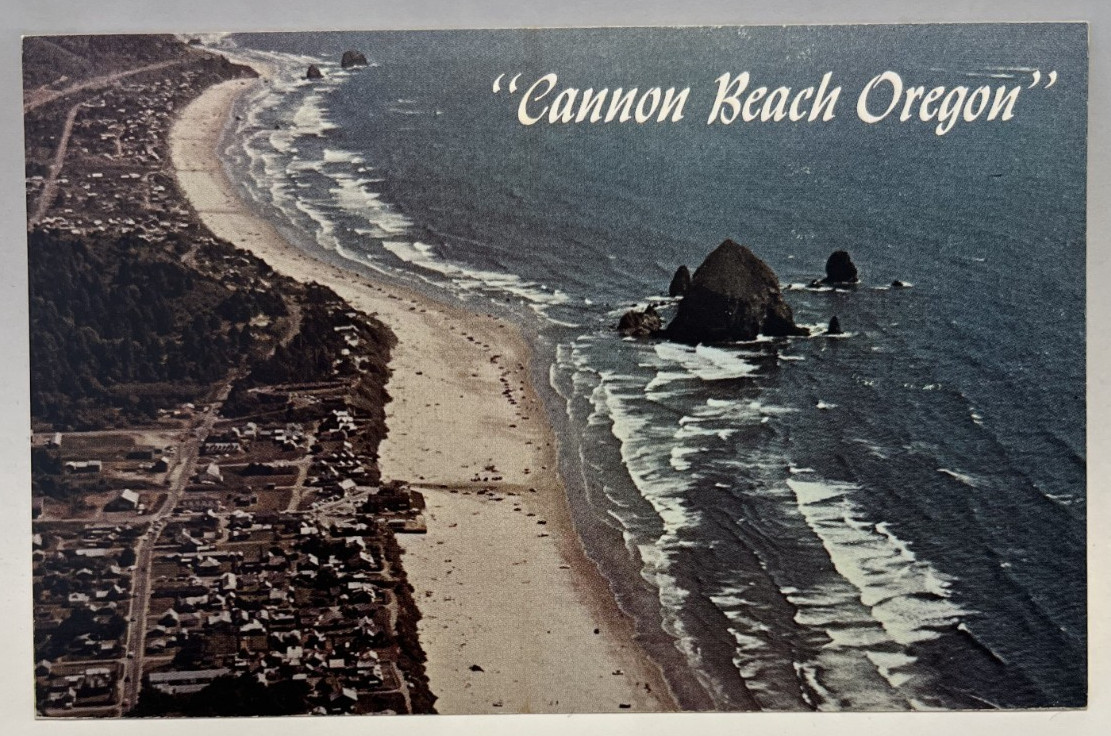 Aerial View, Cannon Beach, Haystack Rock, Needles, Tolovana Park Oregon Postcard