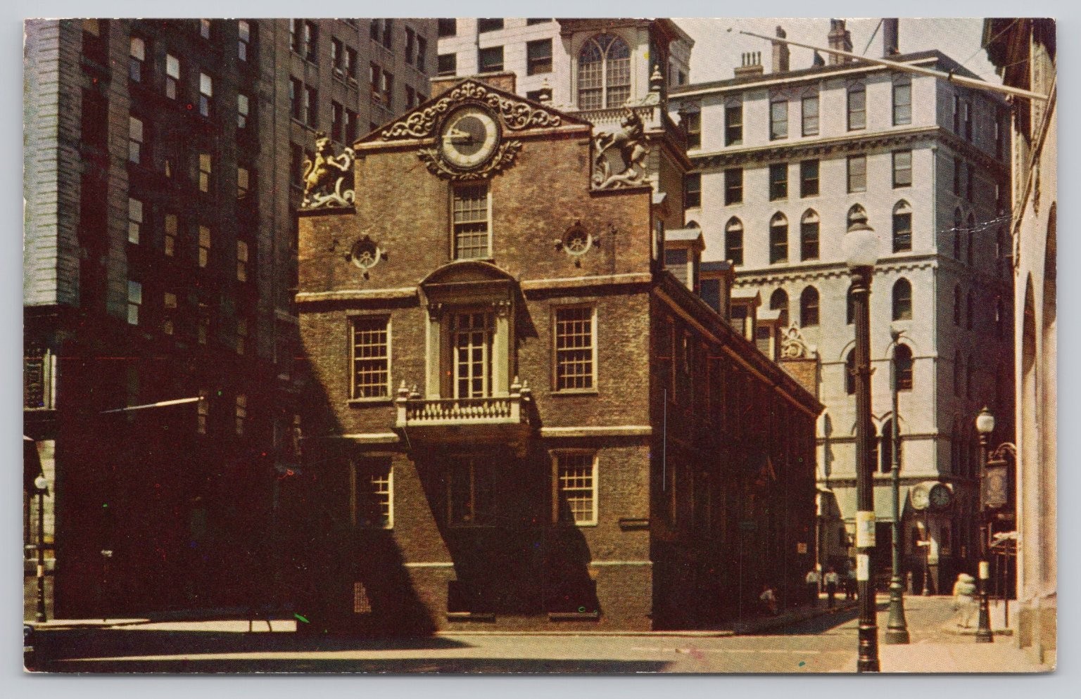 Vintage Old State House Boston Historic Landmark Postcard 1961