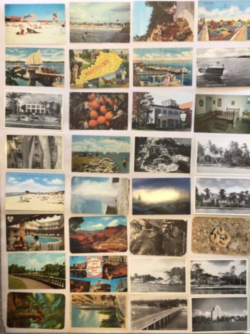 VINTAGE POSTCARDS LOT OF 32 1940’s to 1960’s FLORIDA MISSISSIPPI KENTUCKY ETC