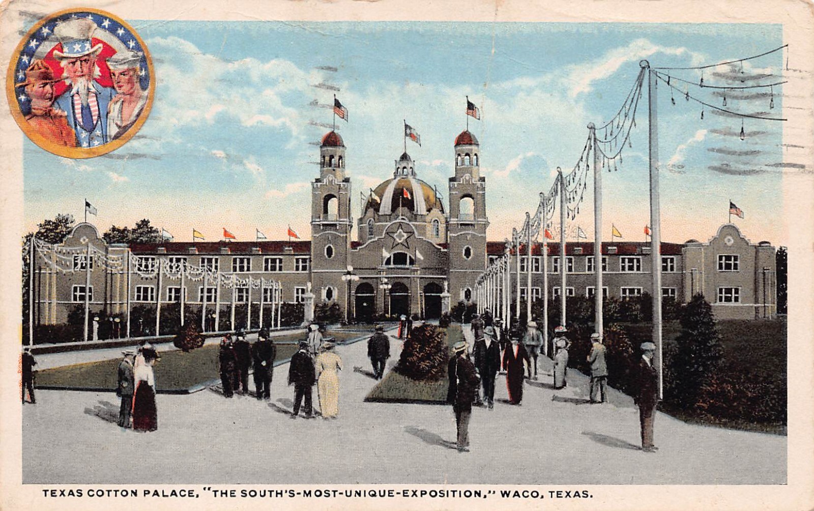 Waco Texas Military Army Base Camp MacArthur Uncle Sam Navy Soldier Postcard C34