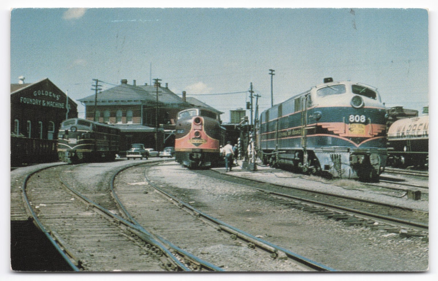 1960 Columbus GA Central of Georgia MAN O’ WAR & Seminole Streamliners Postcard