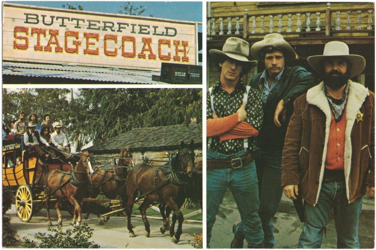 Buena Park California Butterfield Stagecoach Knott’s Berry Farm Postcard 6×4 UNP