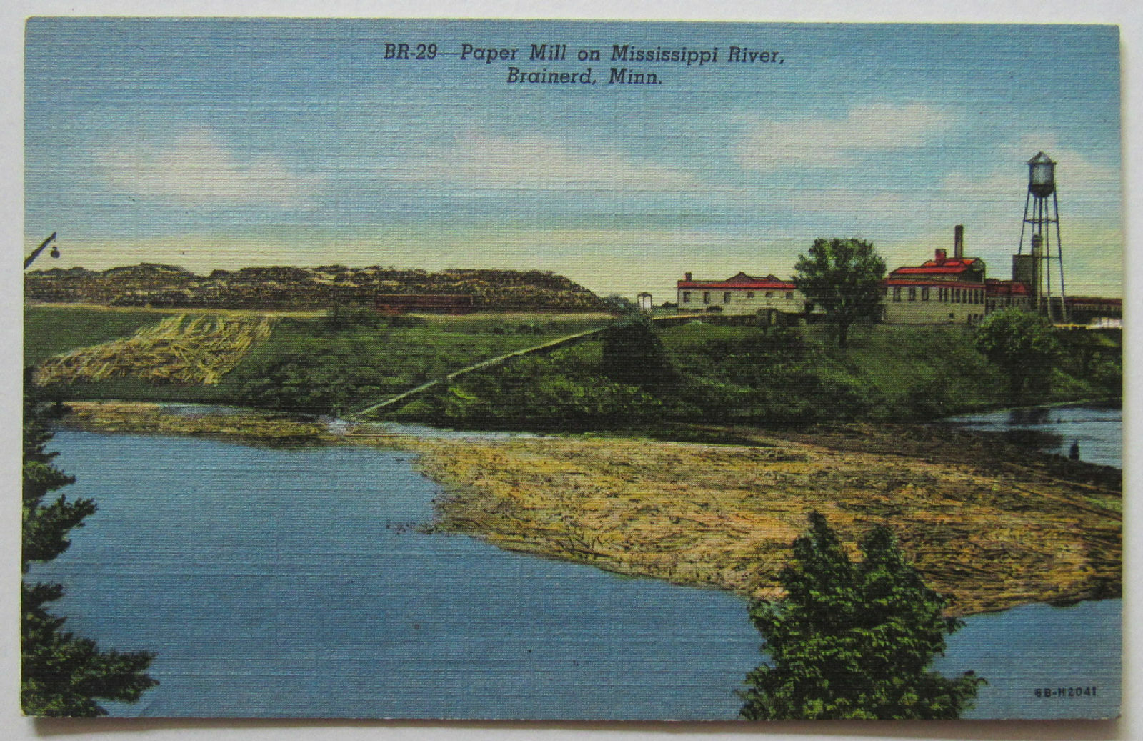 Brainerd Minnesota Paper Mill Postcard 1946