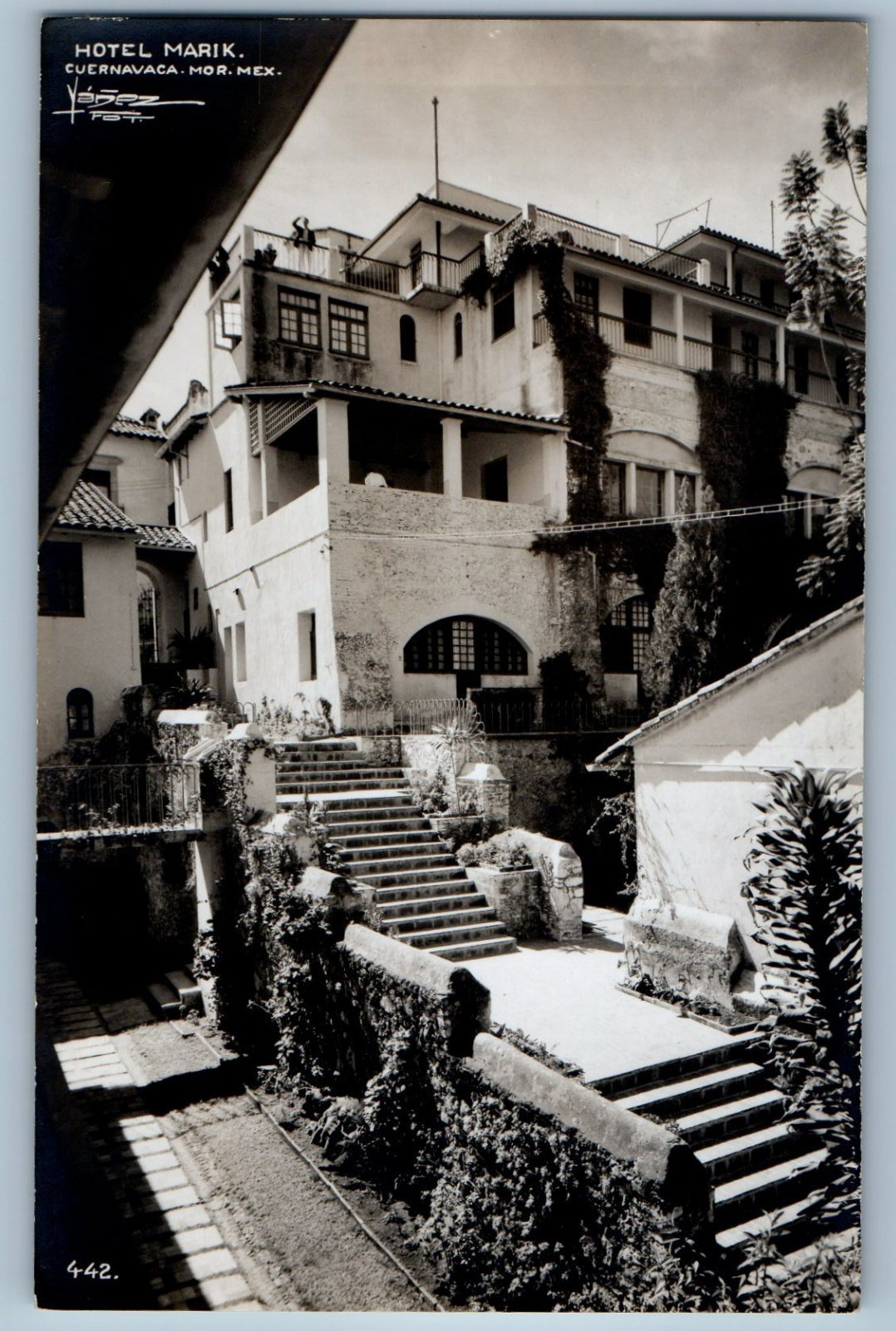 Cuernavaca Morelos Mexico Postcard Hotel Marik c1910 Antique RPPC Photo