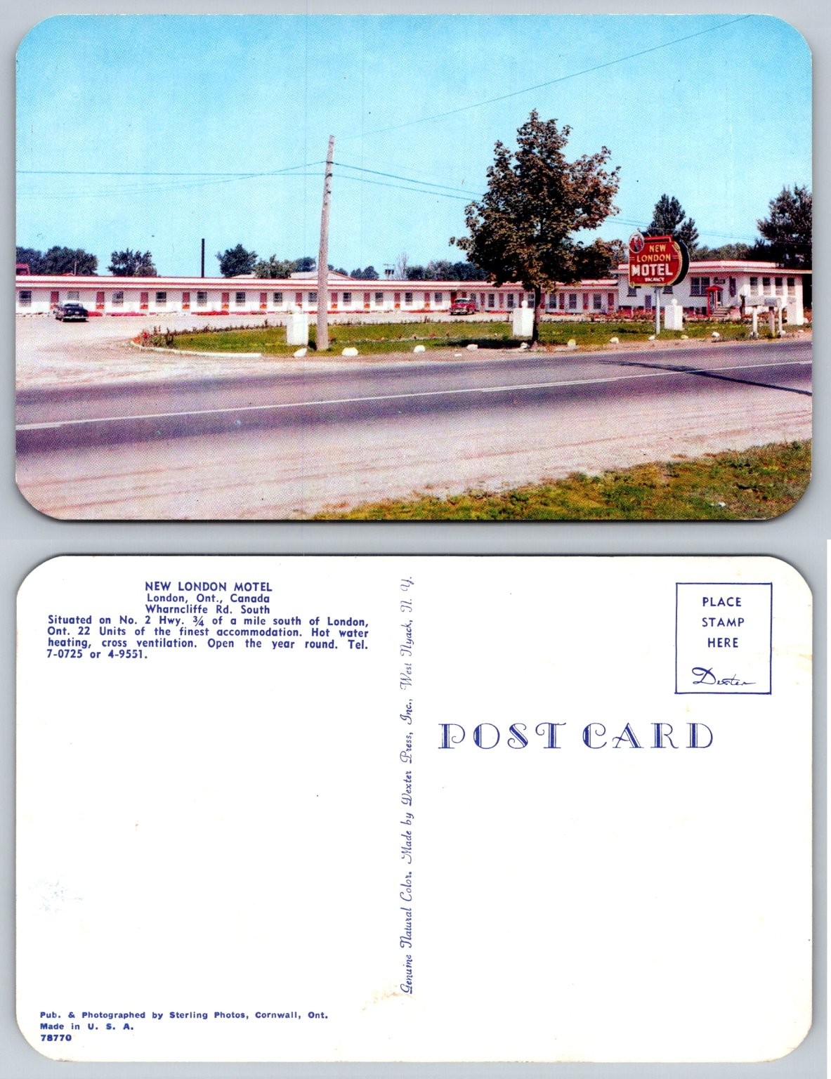 New London Motel London Ontario Canada Chrome Postcard Wharncliffe Rd.