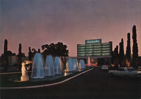 Palo Alto, California CA Cabana Resort Motor Hotel Large Format Postcard