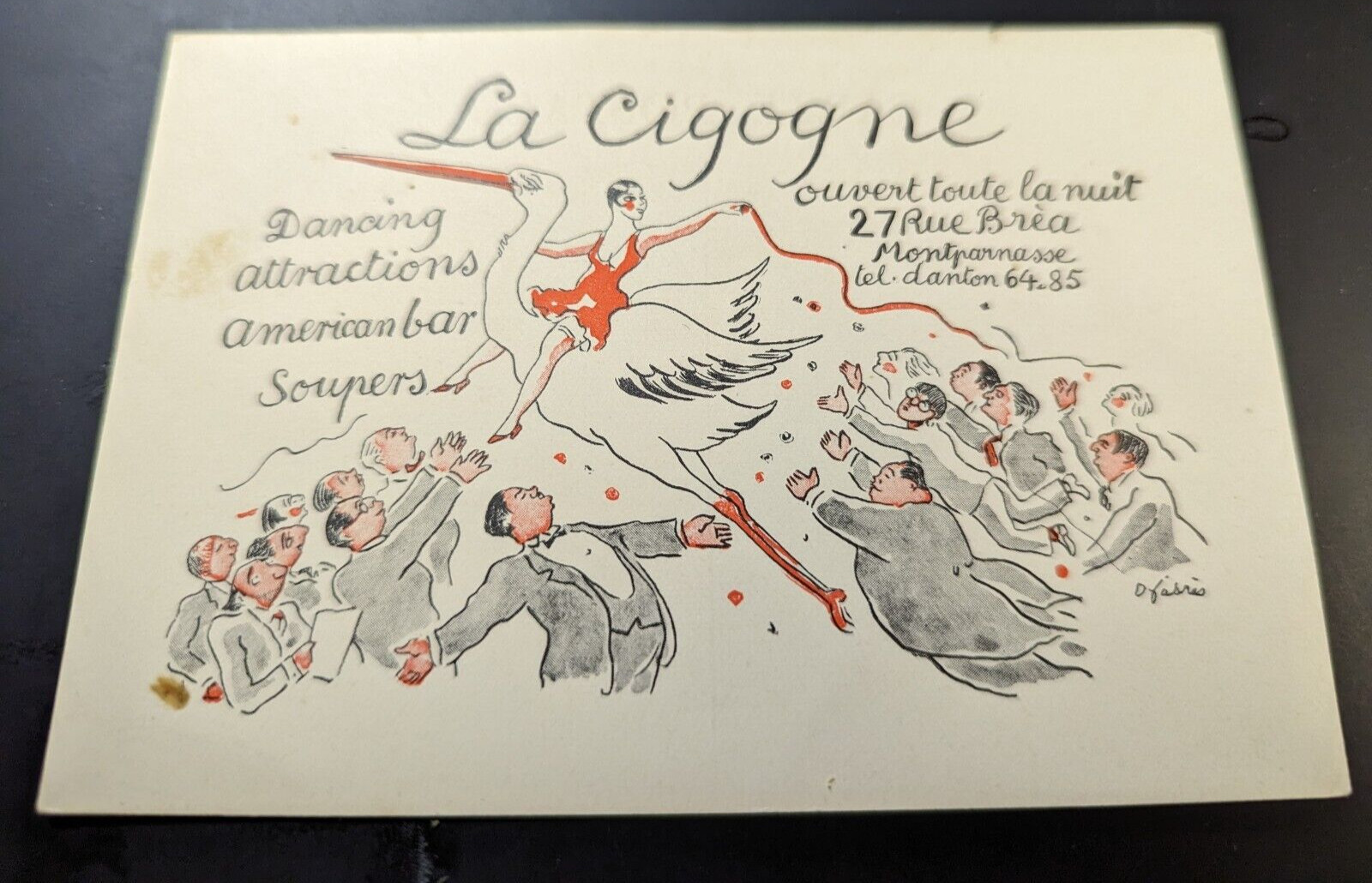 Vintage Postcard “La Cigogne Geneva Postcard” Artist Signed pre 1900’s