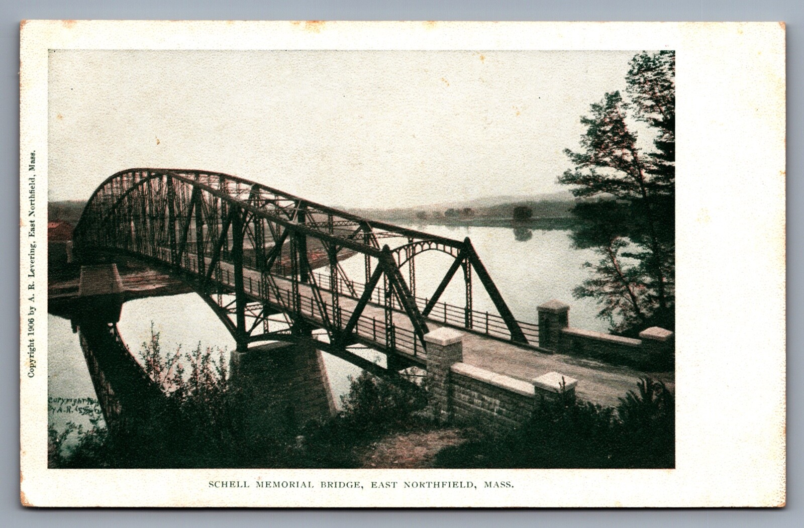 Postcard Schell Memorial Bridge East Northfield Massachusetts c1906 Unposted