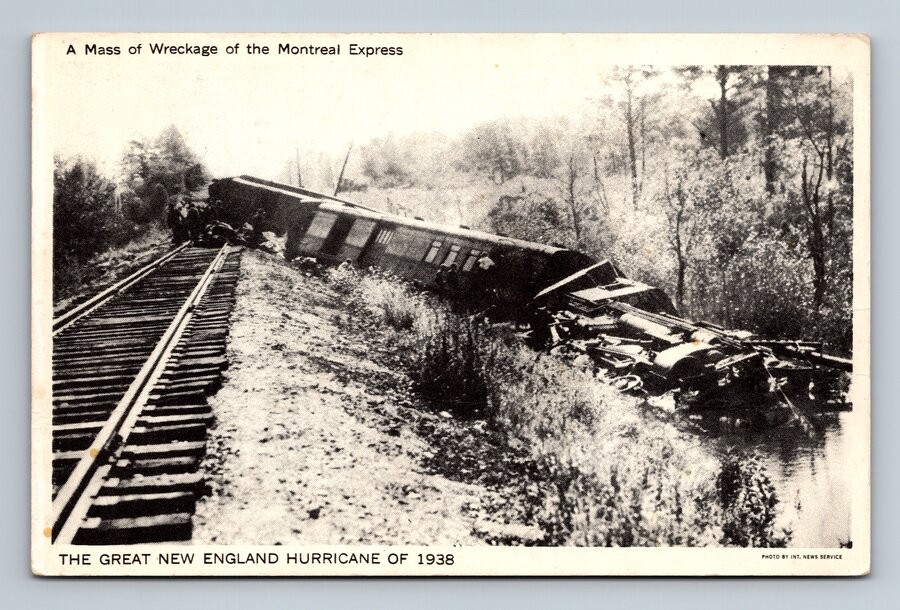 New England Hurricane 1938 Train Wreck Mass Wreckage of the Montreal Express