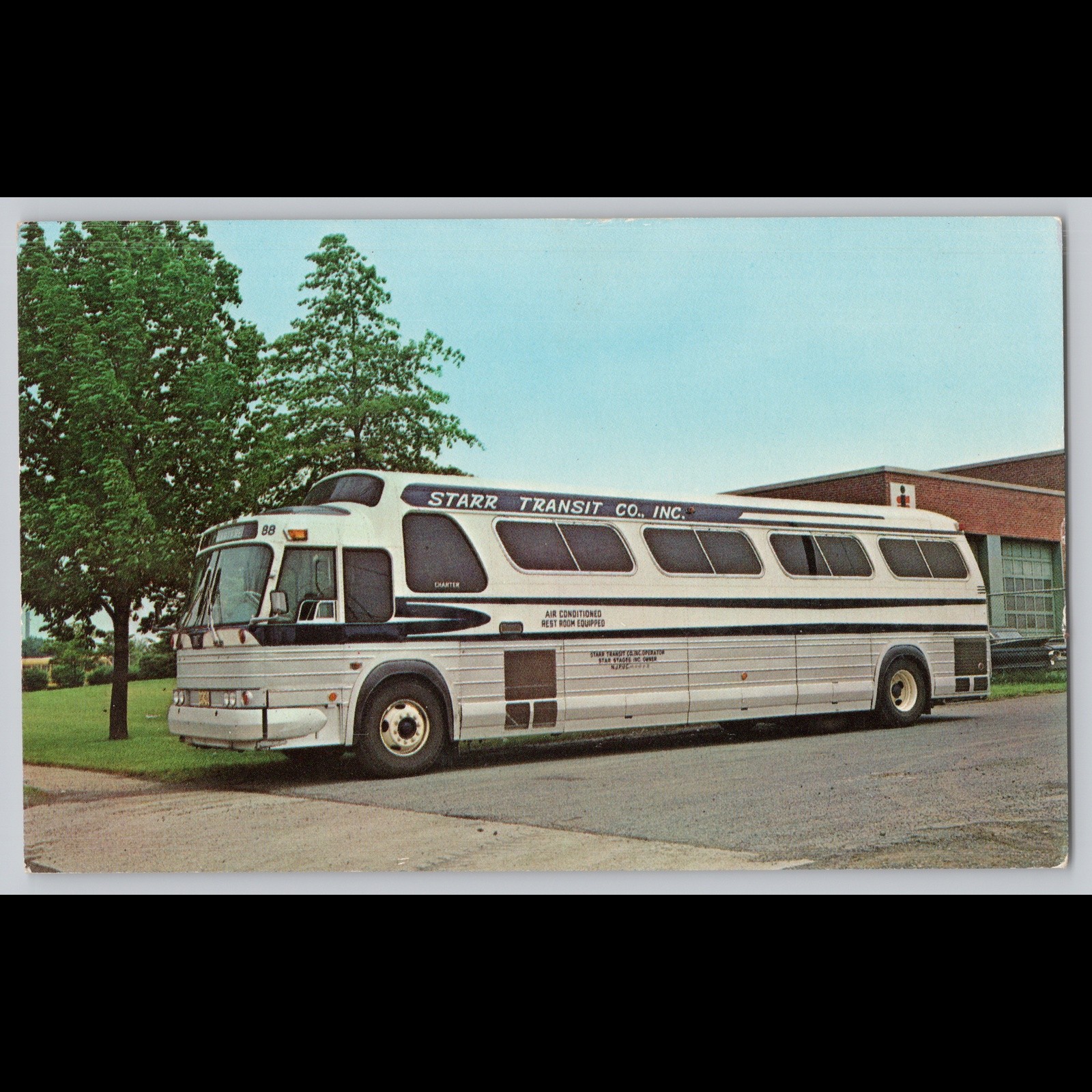 Postcard Starr Transit Co. Bus Trenton NJ Dexter Press