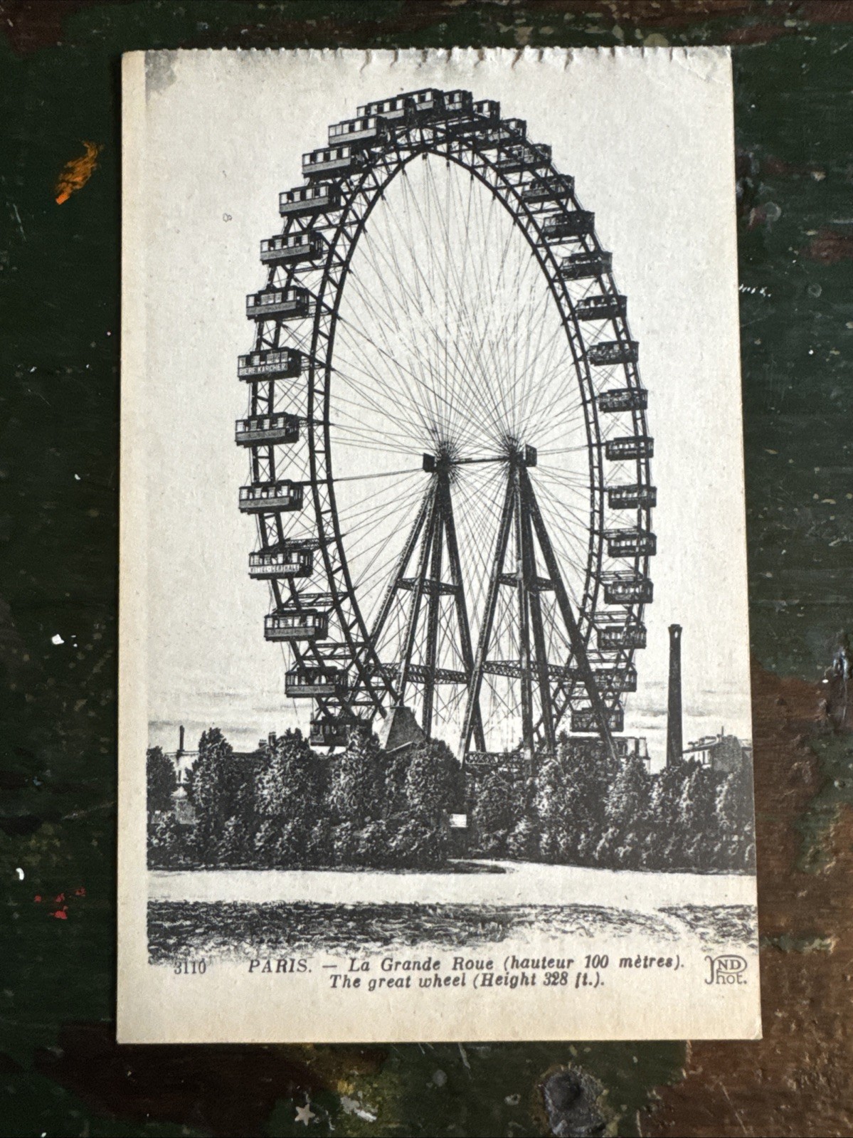 Le Grande Roue, Paris France Postcard (1910s) Ferris Wheel