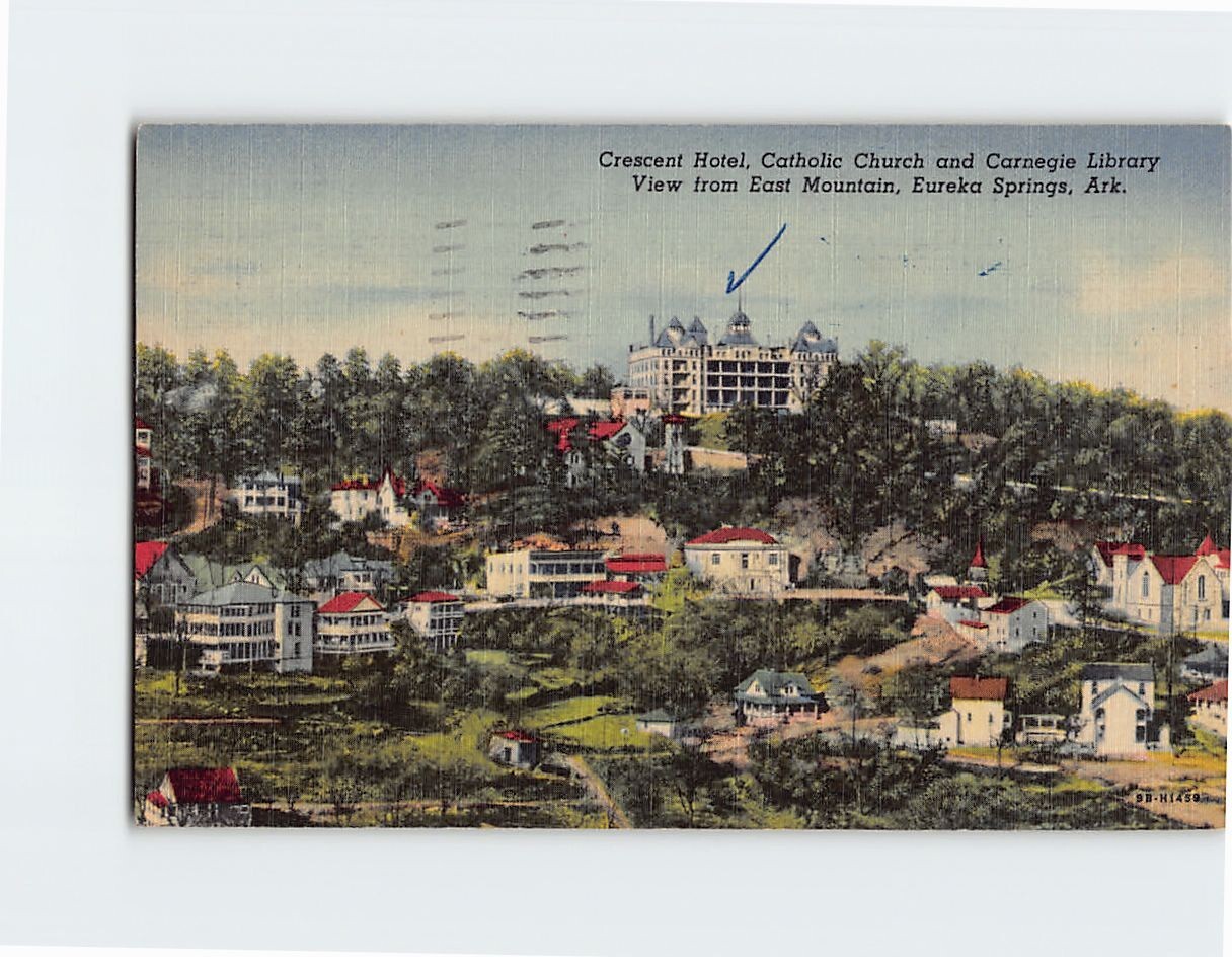 Postcard Crescent Hotel Catholic Church Eureka Springs Arkansas USA