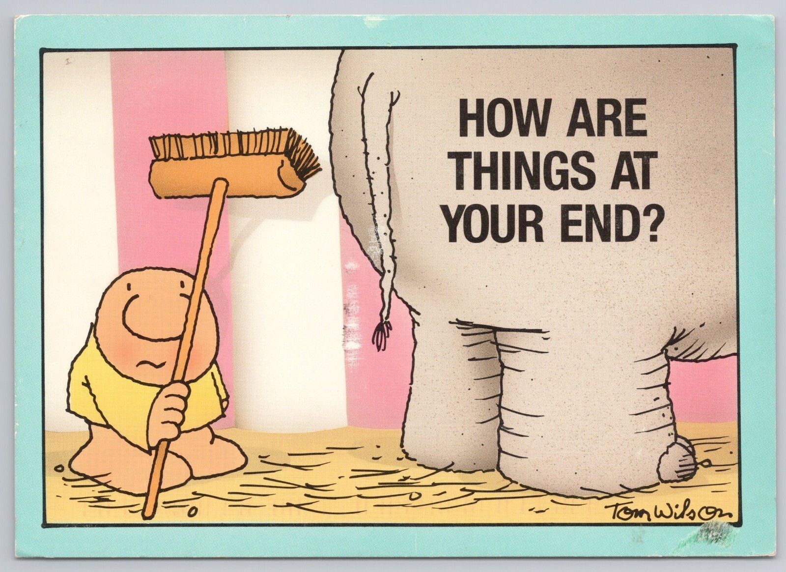 Postcard How Are Things at Your End Humor Elephant Butt