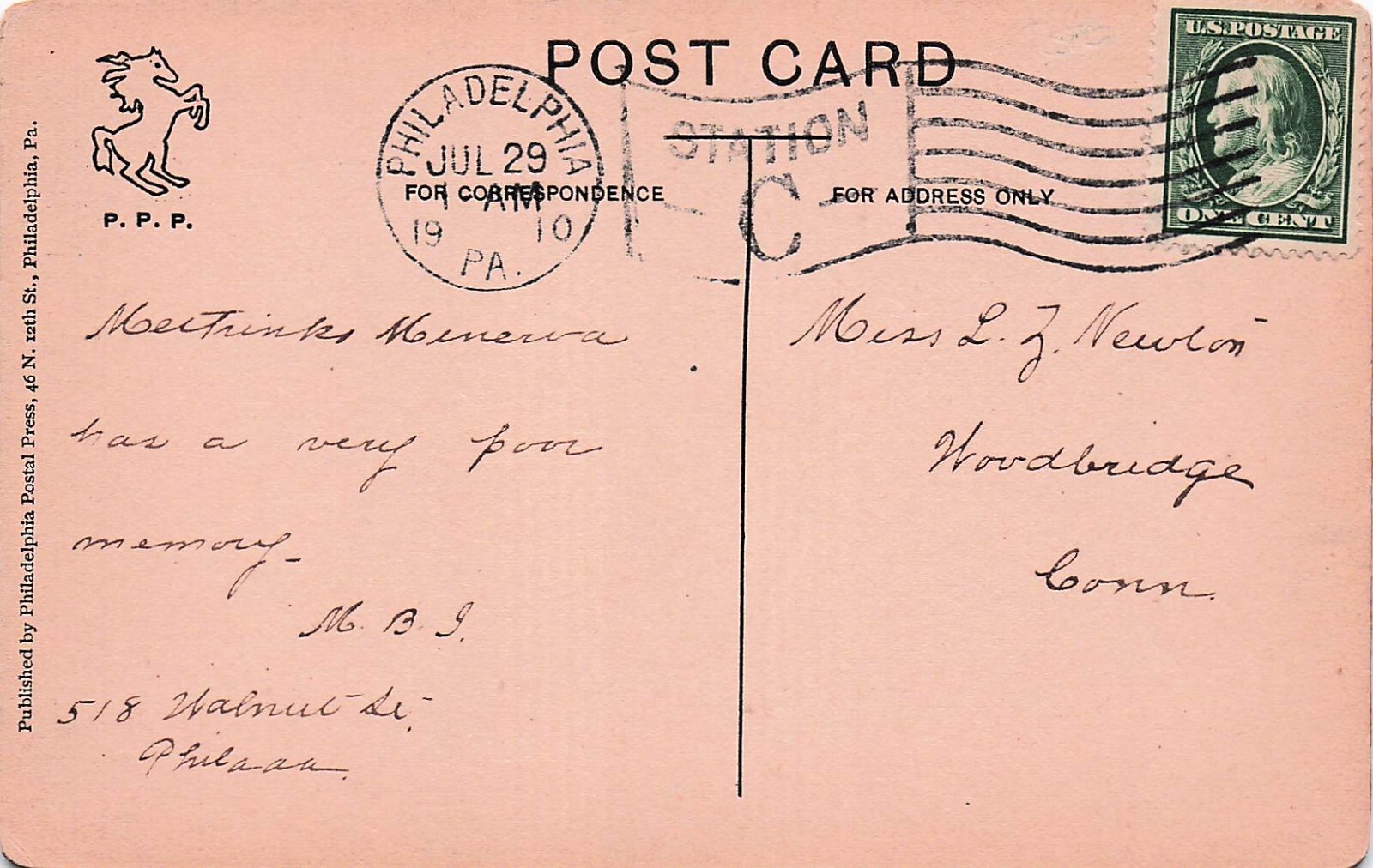 Postcard Vin (7) Old 1900’s Poems/Quotations/Greetings/Sayings (446)