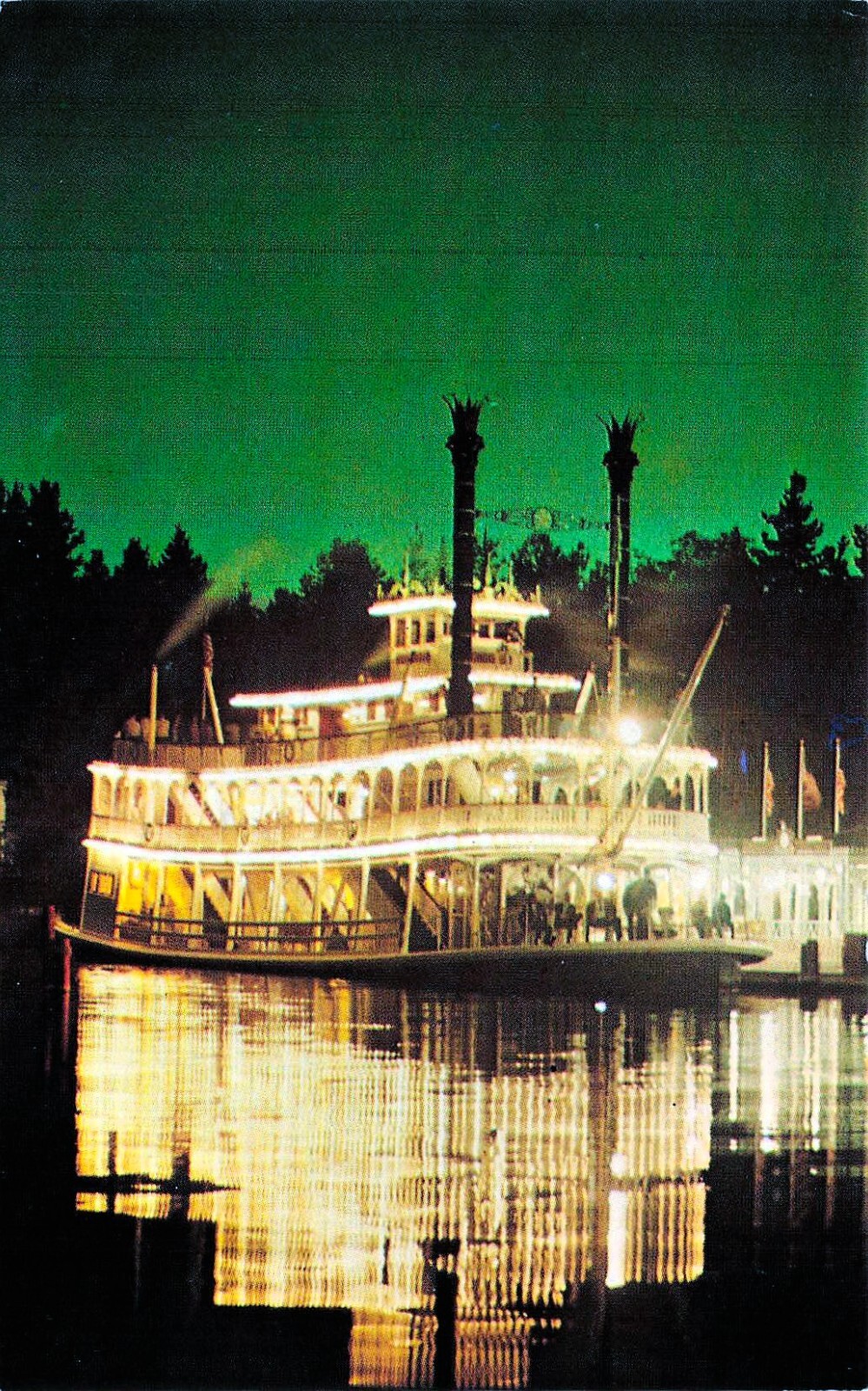 Disney Disneyland Mark Twain Steamboat Steamer Riverboat Anaheim Vtg Postcard G9