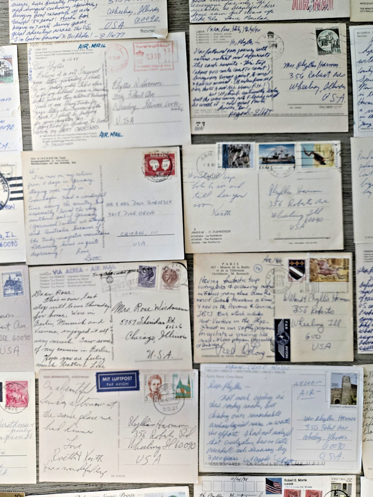 Lot of 53 Vintage Worldwide Travel Postcards – Stamped & Postmarked 1951-2003