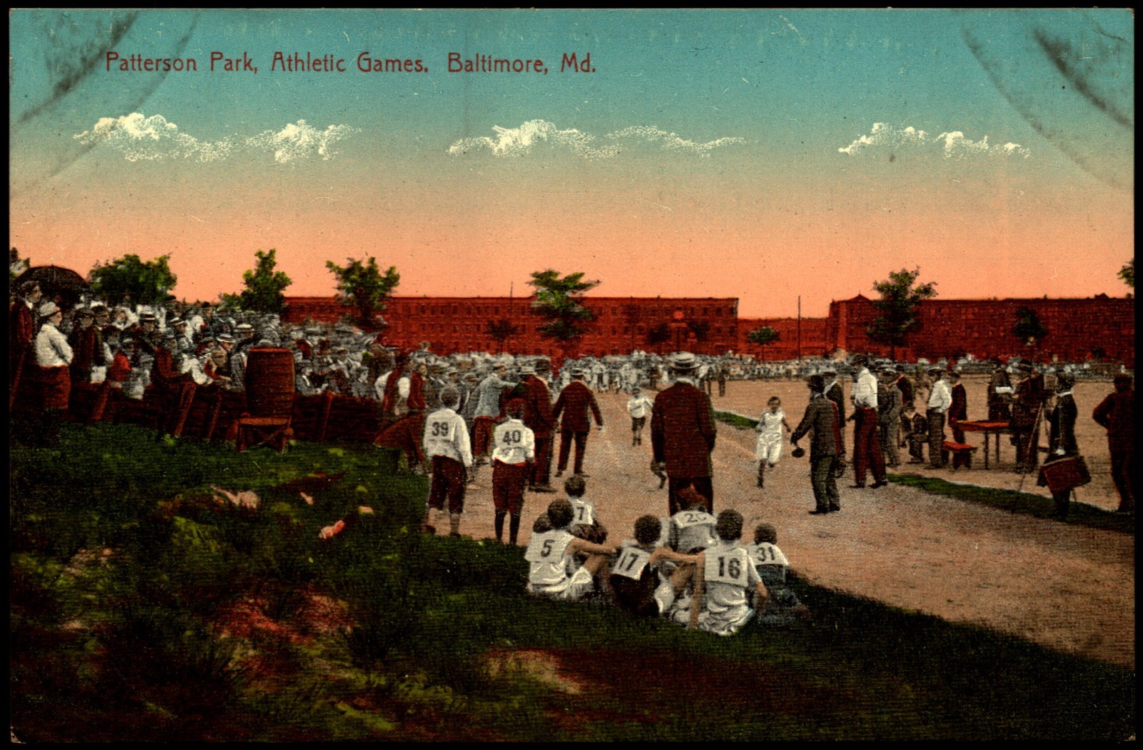 Postcard MD Baltimore Maryland Patterson Park Athletic Games c1910 E9