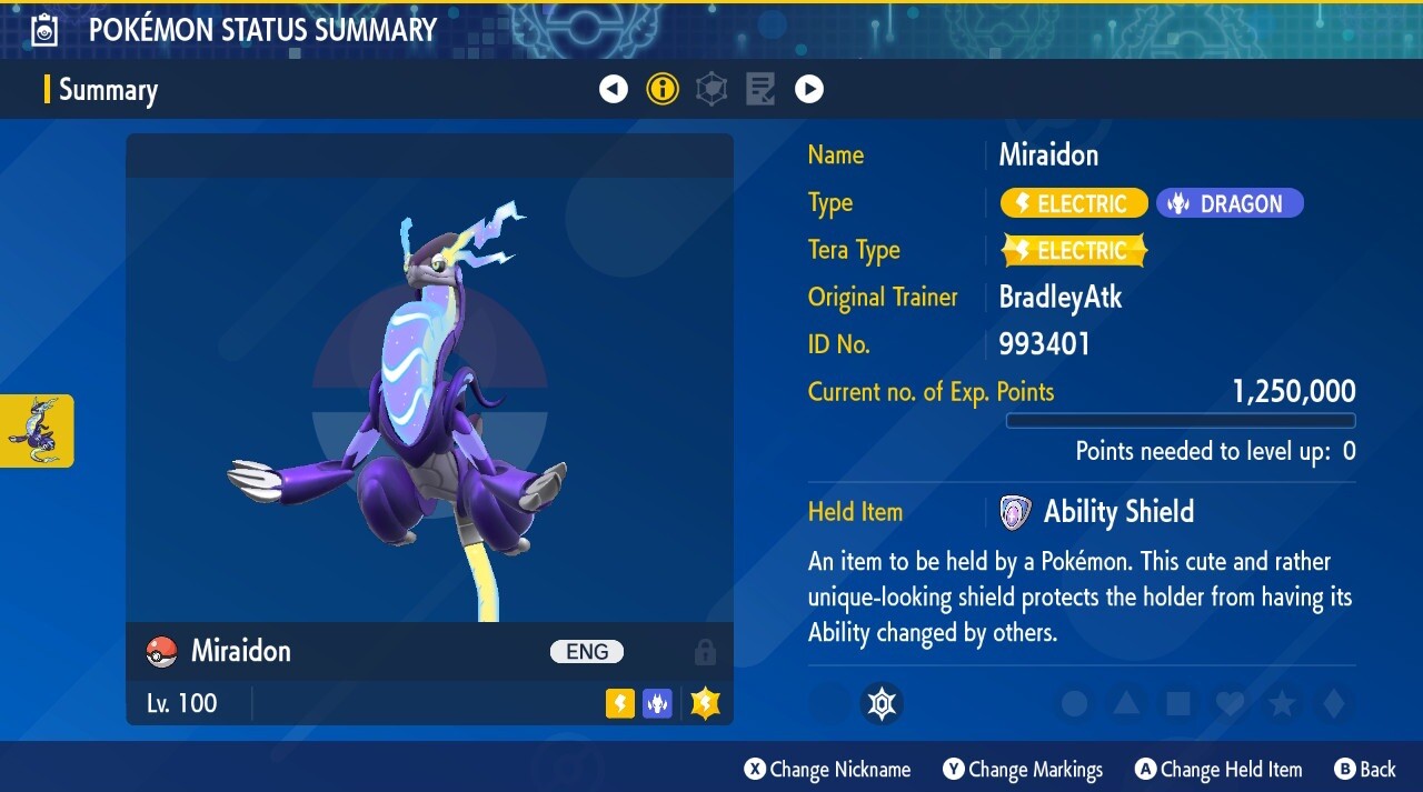 Miraidon 6IV Battle Ready Lv. 100 Pokémon Scarlet & Violet