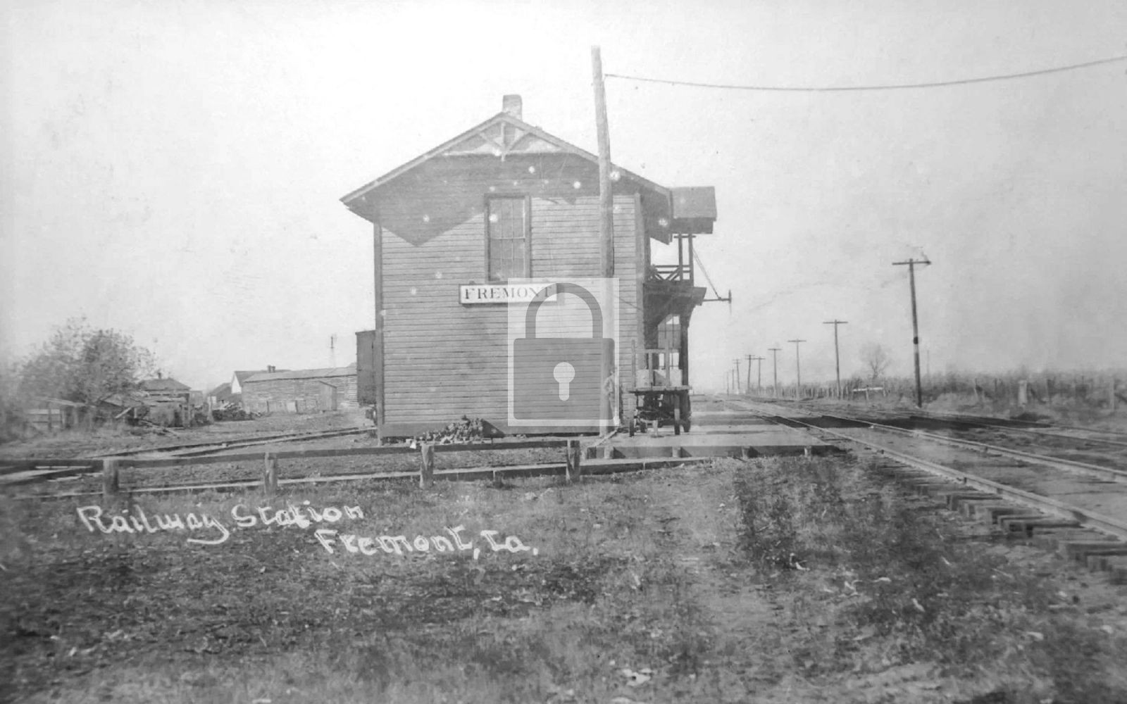 Railroad Train Station Depot Fremont Iowa IA – Reprint