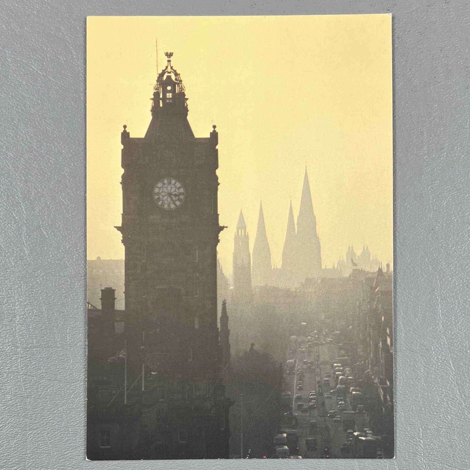 Edinburgh Scotland Vintage Postcard Balmoral Clock Tower Princes Street Foggy UK