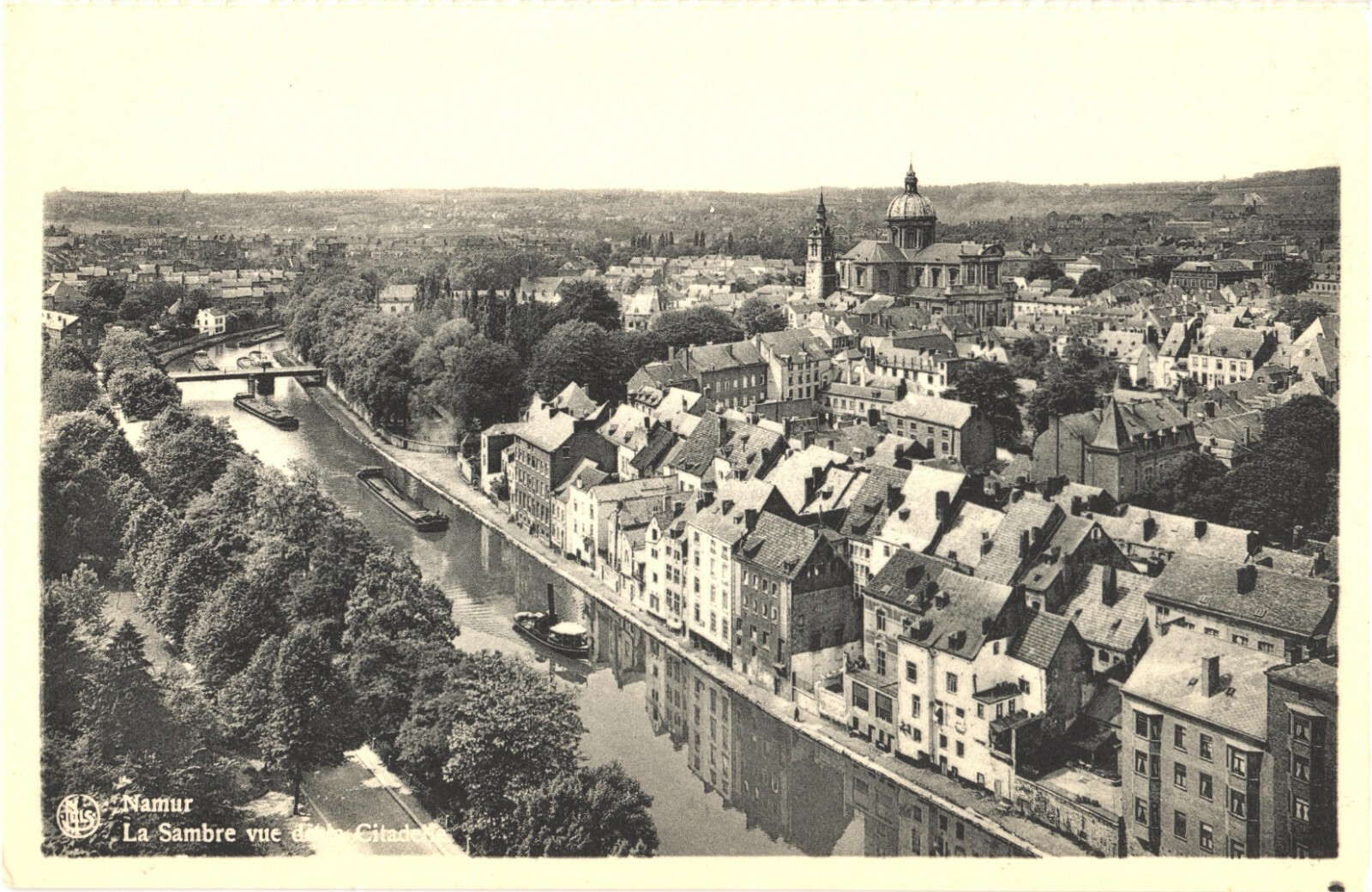 Namur Belgium Sambre River from Citadel Divided Back Postcard c1910 Unused Nels