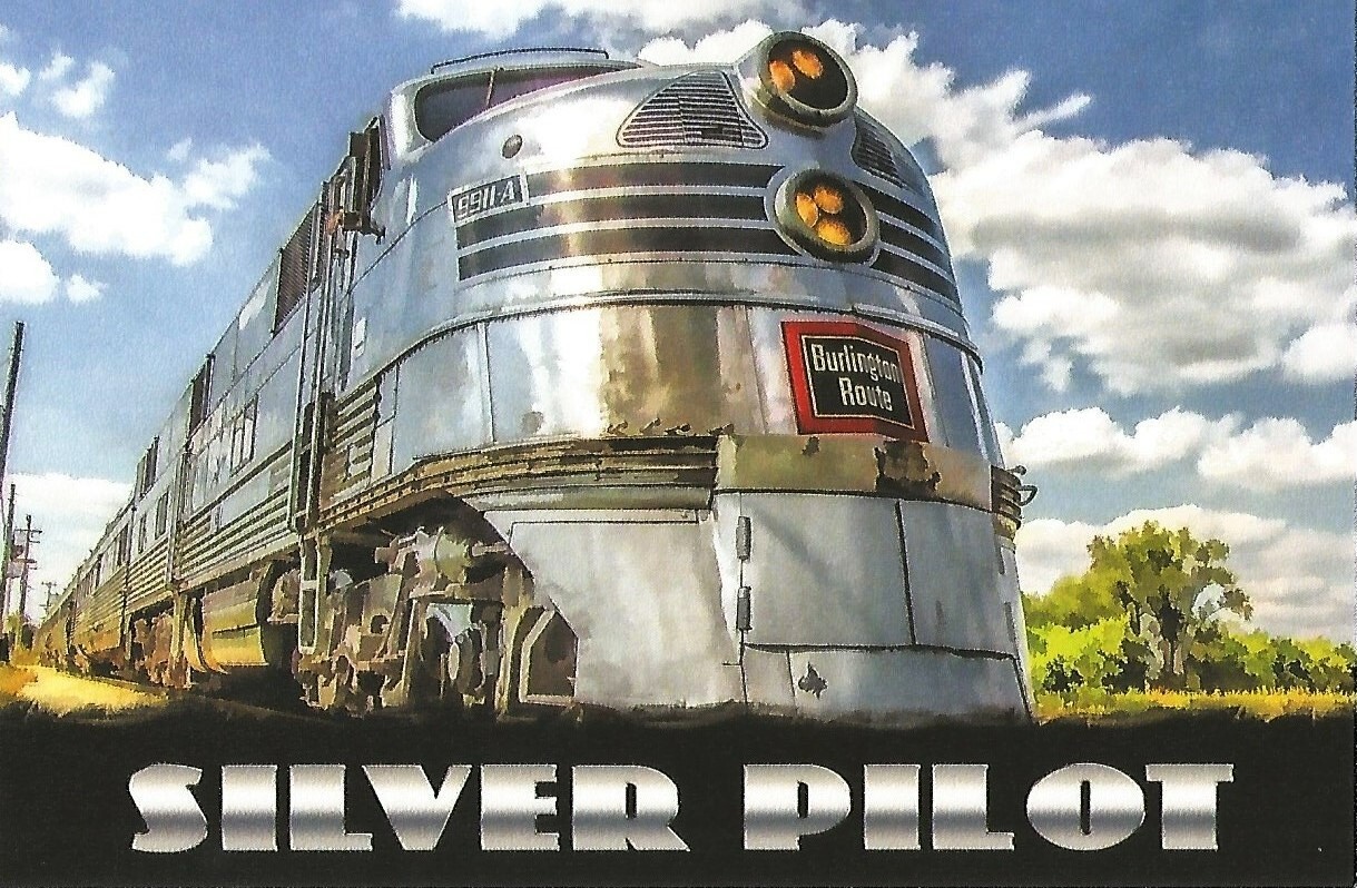 Postcard Silver Pilot Locomotive 9911-A (Zephyr Passenger Trains) Burlington MNT