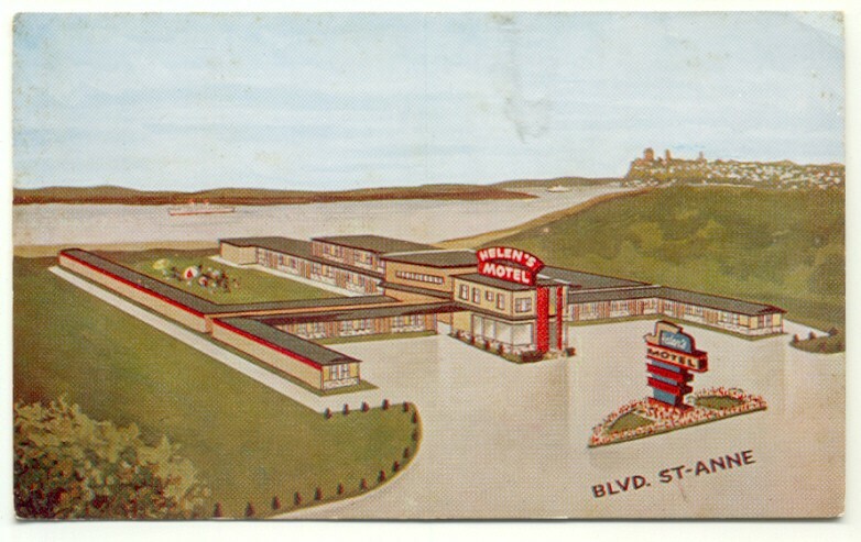 Quebec Helen’s Hotels-Motels Ste. Anne’s Boulevard Postcard ~ Canada