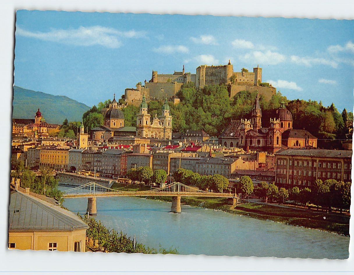 Postcard Panoramic View Salzburg Austria