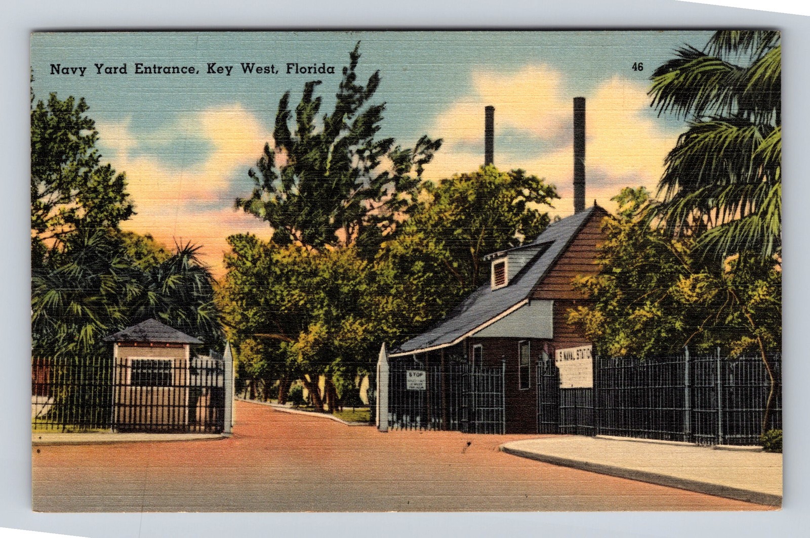 Key West FL-Florida Navy Yard Entrance Vintage Postcard Standard Souvenir Card